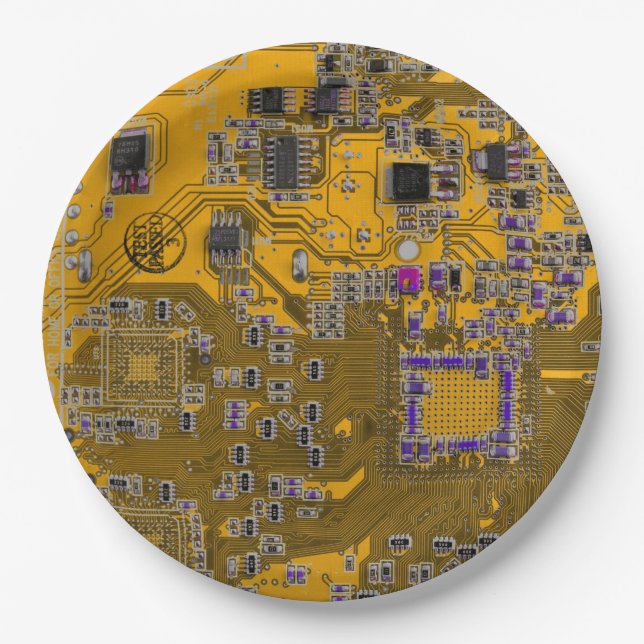 Printed Circuit Assembly PCB Circuit Board Orange Paper Plate (Front)
