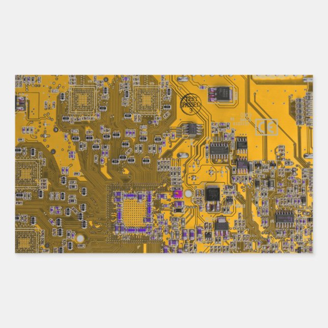 Printed Circuit Assembly PCB Circuit Board Orange Rectangular Sticker (Front)