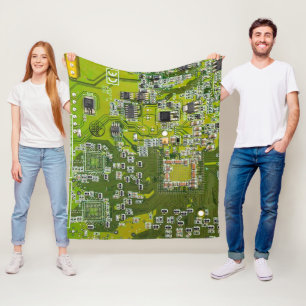 Printed Circuit Assembly PCB Green Circuit Board 2 Fleece Blanket