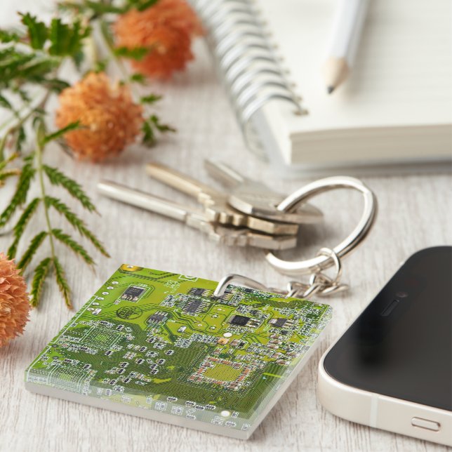 Printed Circuit Assembly PCB Green Circuit Board 2 Key Ring (Front Right)