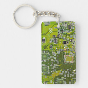 Printed Circuit Assembly PCB Green Circuit Board 2 Key Ring