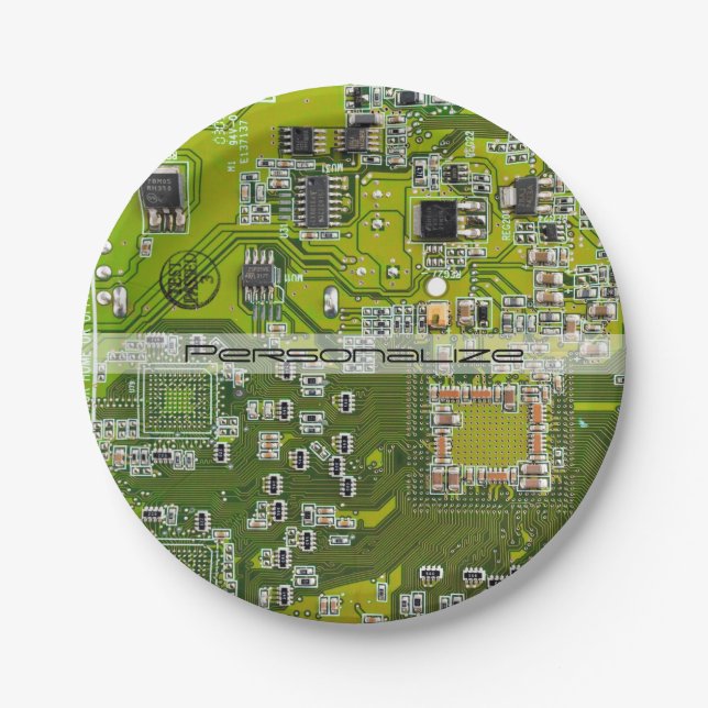 Printed Circuit Assembly PCB Green Circuit Board 2 Paper Plate (Front)