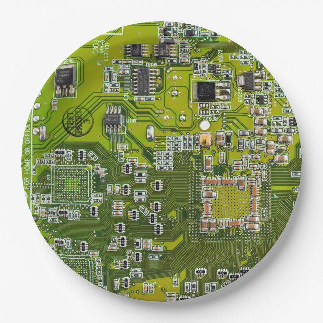 Printed Circuit Assembly PCB Green Circuit Board 2 Paper Plate (Front)