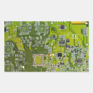Printed Circuit Assembly PCB Green Circuit Board 2 Rectangular Sticker
