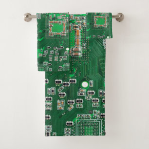 Printed Circuit Assembly PCB Green Circuit Board Bath Towel Set