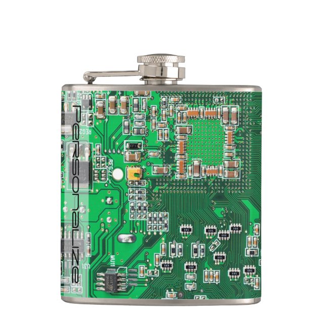 Printed Circuit Assembly PCB Green Circuit Board Hip Flask (Front)