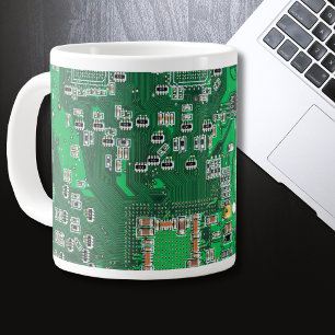 Printed Circuit Assembly PCB Green Circuit Board Large Coffee Mug