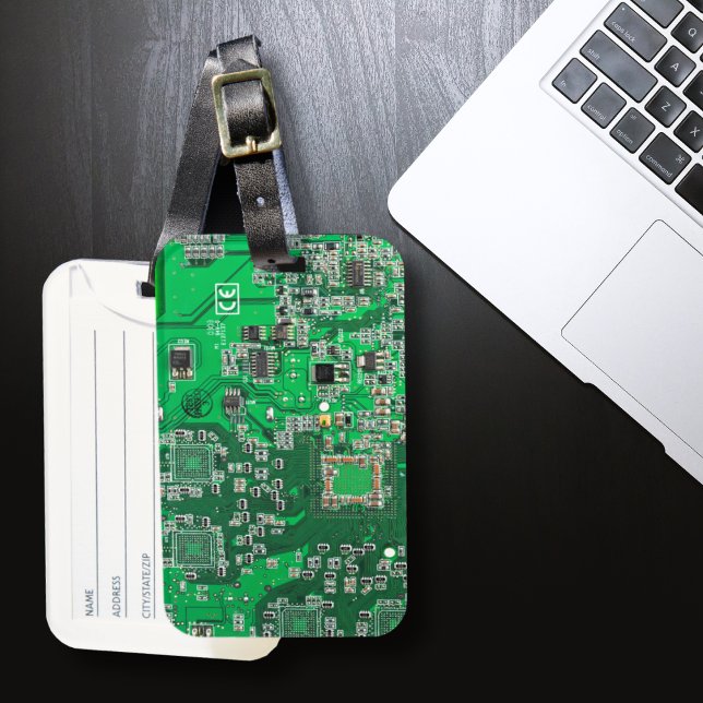 Printed Circuit Assembly PCB Green Circuit Board Luggage Tag (Creator Uploaded)