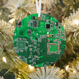 Printed Circuit Assembly PCB Green Circuit Board Metal Tree Decoration