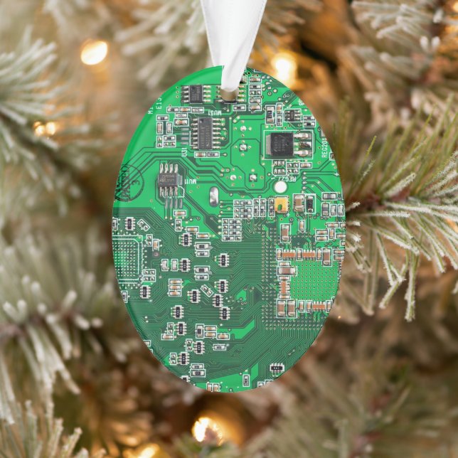 Printed Circuit Assembly PCB Green Circuit Board Ornament (Tree)