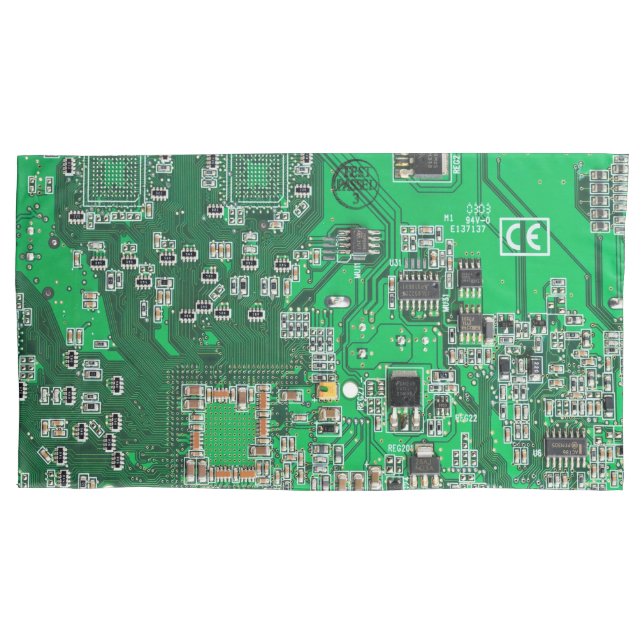 Printed Circuit Assembly PCB Green Circuit Board Pillowcase (Front-Left)