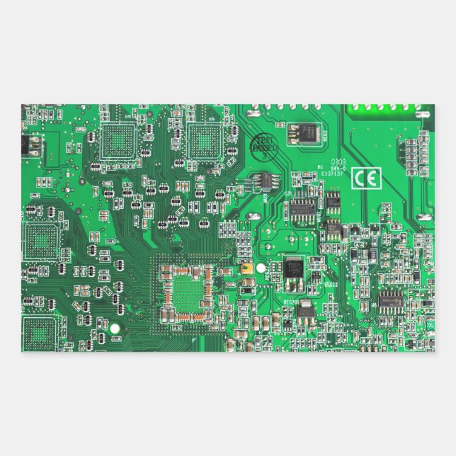 Printed Circuit Assembly PCB Green Circuit Board Rectangular Sticker (Front)