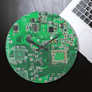 Printed Circuit Assembly PCB Green Circuit Board Round Clock