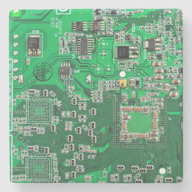 Printed Circuit Assembly PCB Green Circuit Board Stone Coaster (Front)