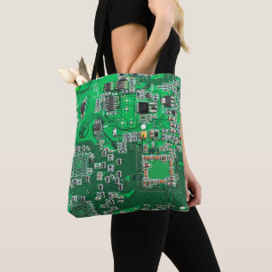 Printed Circuit Assembly PCB Green Circuit Board Tote Bag