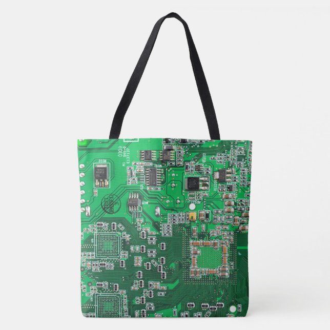 Printed Circuit Assembly PCB Green Circuit Board Tote Bag (Front)