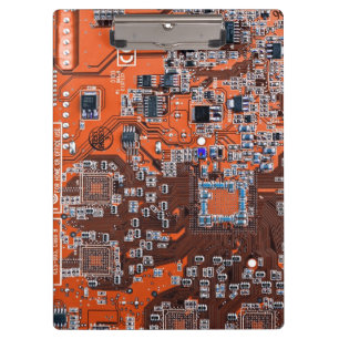 Printed Circuit Assembly PCB Orange Circuit Board Clipboard