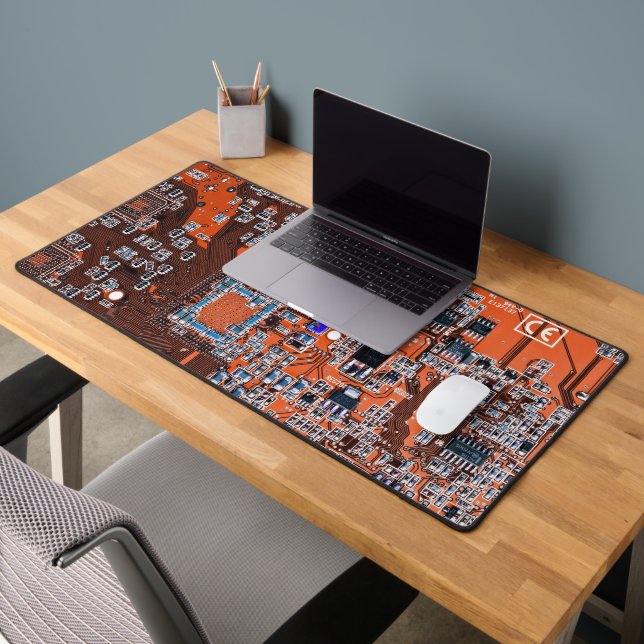 Printed Circuit Assembly PCB Orange Circuit Board Desk Mat (Office 2)