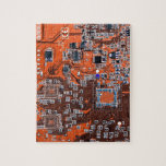 Printed Circuit Assembly PCB Orange Circuit Board Jigsaw Puzzle<br><div class="desc">PCB Circuit Board gifts for geeks or gifts for nerds. Here's one for the Computer Nerd or Geeks in all of us. Geek Out your Nerd with this Printed Circuit Assembly PCB Electronic Circuit Board. This is a close up picture of a Printed Circuit Assembly PCB or electronic circuit board....</div>
