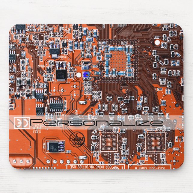 Printed Circuit Assembly PCB Orange Circuit Board Mouse Pad (Front)