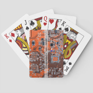 Printed Circuit Assembly PCB Orange Circuit Board Playing Cards