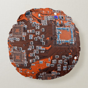 Printed Circuit Assembly PCB Orange Circuit Board Round Cushion