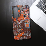 Printed Circuit Assembly PCB Orange Circuit Board Samsung Galaxy Case<br><div class="desc">PCB Circuit Board gifts for geeks or gifts for nerds. Here's one for the Computer Nerd or Geeks in all of us. Geek Out your Nerd with this Printed Circuit Assembly PCB Electronic Circuit Board. This is a close up picture of a Printed Circuit Assembly PCB or electronic circuit board....</div>