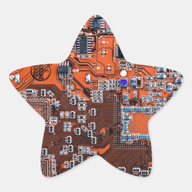 Printed Circuit Assembly PCB Orange Circuit Board Star Sticker (Front)