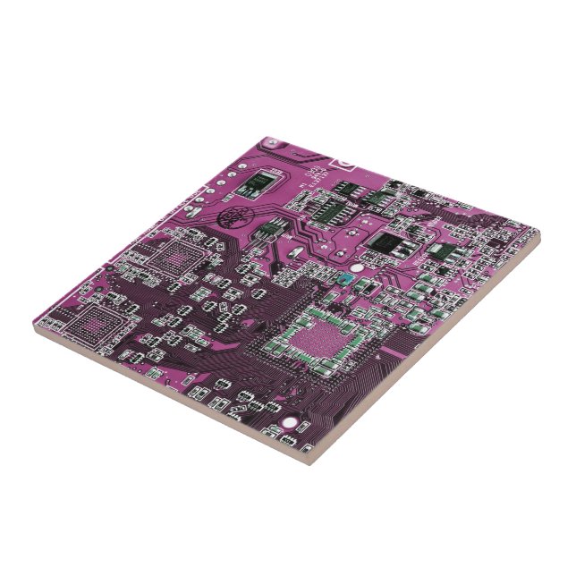 Printed Circuit Assembly PCB Purple Circuit Board Ceramic Tile (Side)