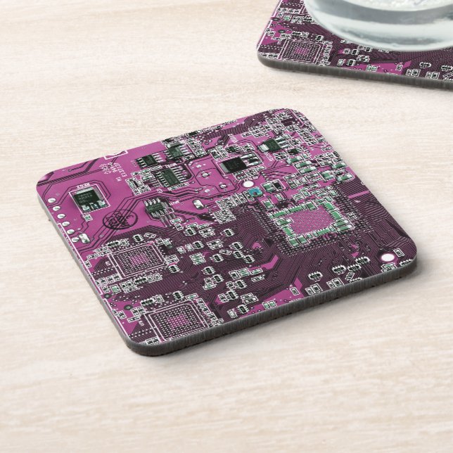 Printed Circuit Assembly PCB Purple Circuit Board Coaster (Left Side)