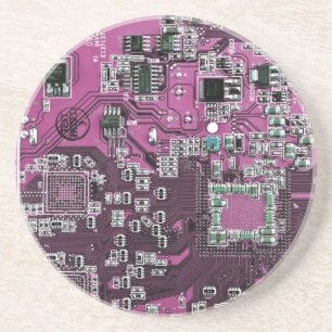 Printed Circuit Assembly PCB Purple Circuit Board Coaster
