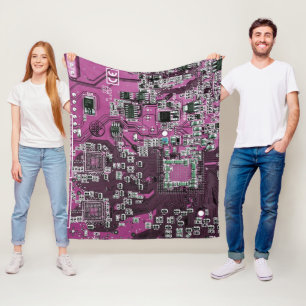 Printed Circuit Assembly PCB Purple Circuit Board Fleece Blanket