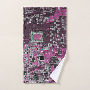Printed Circuit Assembly PCB Purple Circuit Board Hand Towel