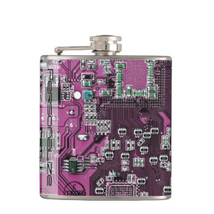 Printed Circuit Assembly PCB Purple Circuit Board Hip Flask
