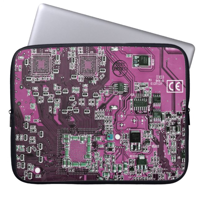 Printed Circuit Assembly PCB Purple Circuit Board Laptop Sleeve (Front)