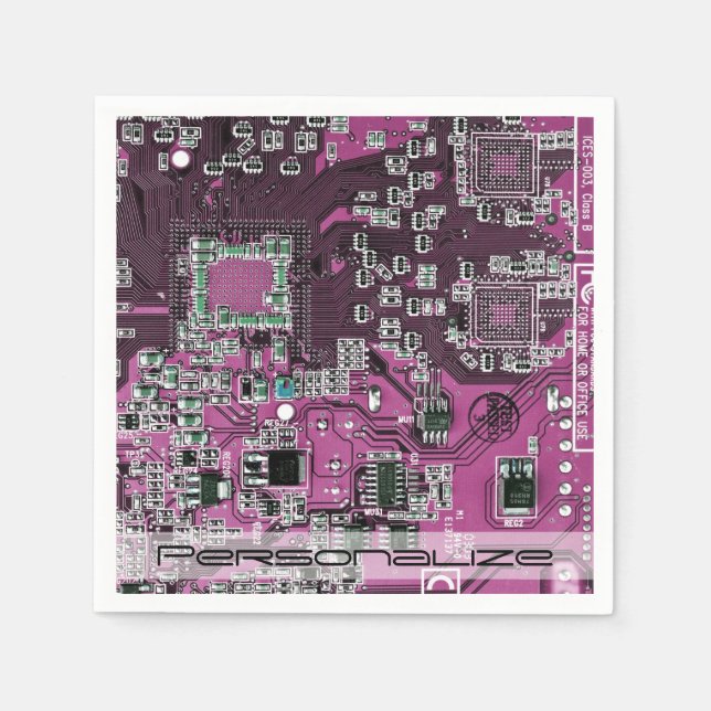Printed Circuit Assembly PCB Purple Circuit Board Napkin (Front)