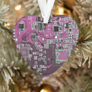 Printed Circuit Assembly PCB Purple Circuit Board Ornament