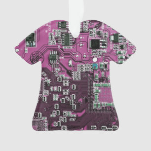 Printed Circuit Assembly PCB Purple Circuit Board Ornament