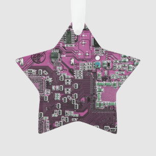 Printed Circuit Assembly PCB Purple Circuit Board Ornament