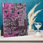 Printed Circuit Assembly PCB Purple Circuit Board Plaque<br><div class="desc">PCB Circuit Board gifts for geeks or gifts for nerds. Here's one for the Computer Nerd or Geeks in all of us. Geek Out your Nerd with this Printed Circuit Assembly PCB Electronic Circuit Board. This is a close up picture of a Printed Circuit Assembly PCB or electronic circuit board....</div>