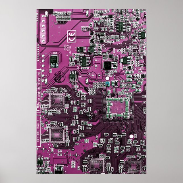 Printed Circuit Assembly PCB Purple Circuit Board Poster (Front)