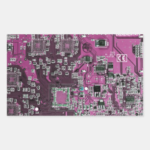 Printed Circuit Assembly PCB Purple Circuit Board Rectangular Sticker