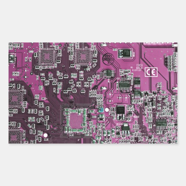 Printed Circuit Assembly PCB Purple Circuit Board Rectangular Sticker (Front)