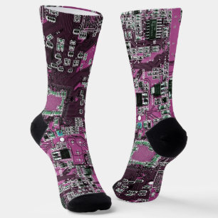Printed Circuit Assembly PCB Purple Circuit Board Socks