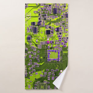 Printed Circuit Assembly PCB Yellow Circuit Board Bath Towel