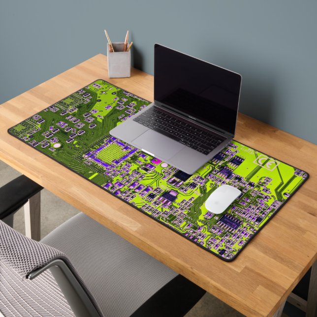 Printed Circuit Assembly PCB Yellow Circuit Board Desk Mat (Office 2)
