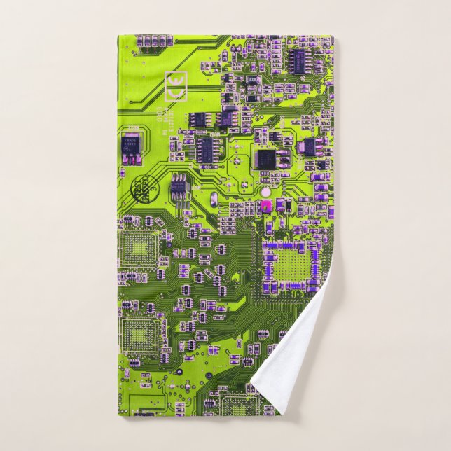 Printed Circuit Assembly PCB Yellow Circuit Board Hand Towel (Hand Towel)