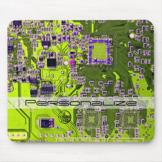 Printed Circuit Assembly PCB Yellow Circuit Board Mouse Pad (Front)