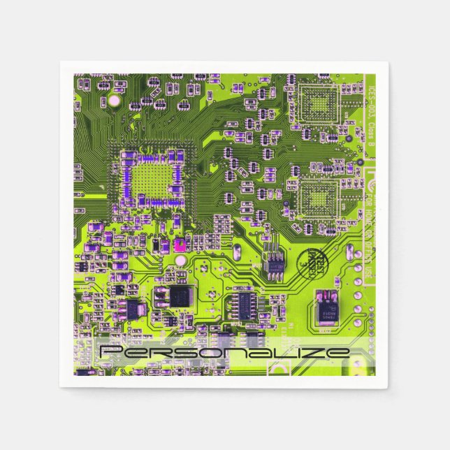 Printed Circuit Assembly PCB Yellow Circuit Board Napkin (Front)