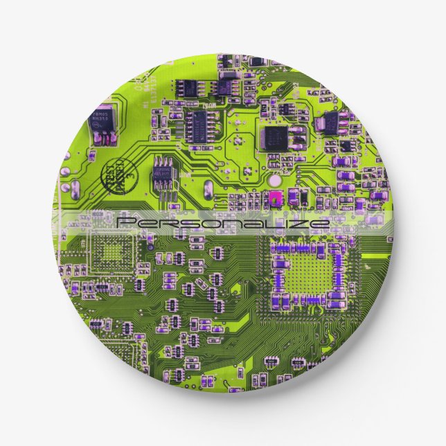Printed Circuit Assembly PCB Yellow Circuit Board Paper Plate (Front)